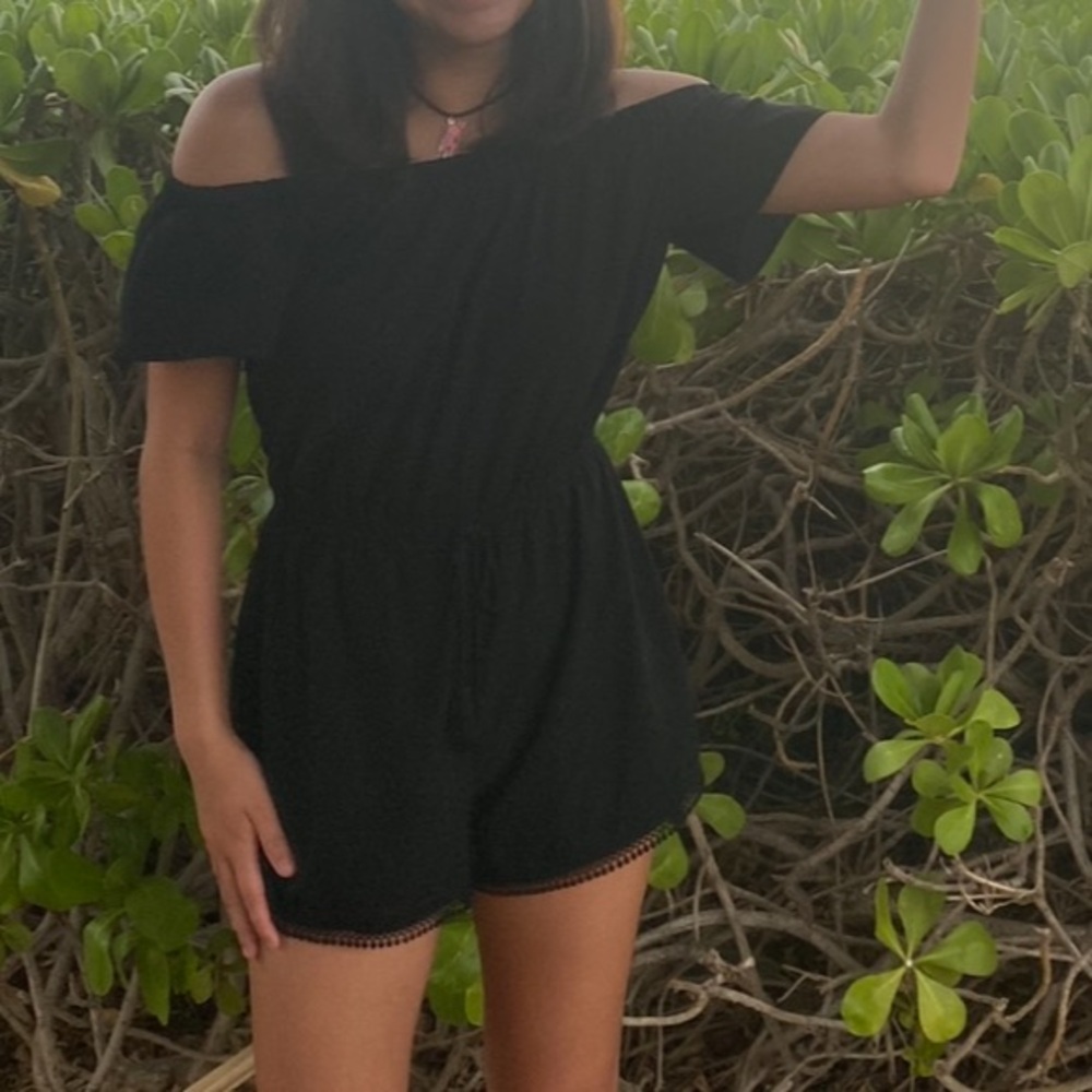 BeBop Black Off the Shoulder Romper